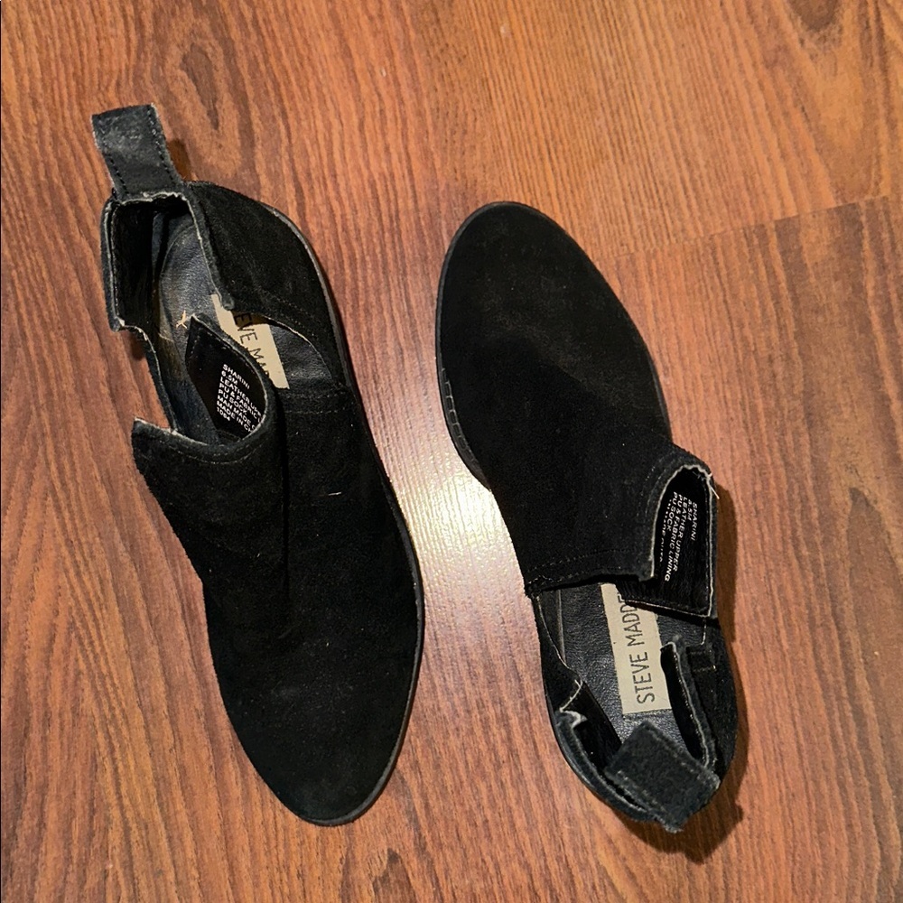 Steve Madden Sharini Black Cutout Bootie 6.5 Classic Chunky Grunge Bohemian - Picture 3 of 4